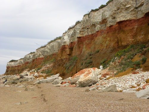 red and white cliffs at Hunstanton